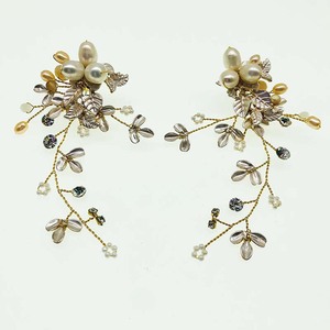 Boucles d'oreilles pendantes de mariée SLBRIDAL faites à la main avec <span class=keywords><strong>strass</strong></span>, cristaux et perles d'eau douce, boucles d'oreilles chandelier pour femme, bijoux de mariage - Product Image 6