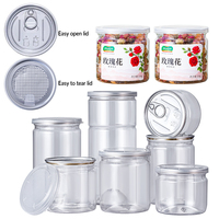 Conteneur alimentaire en plastique PET transparent avec anneau de traction, 150ml, 180ml, 250ml, 300ml, 360ml, 400ml, 500ml, 700ml, 300 #   Bouteille à ouverture facile