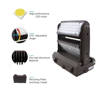 Lampes d'extérieur étanches IP65, certificat ETL, 80W150W, lampe murale rotative pour porche, allée, paysage, éclairage mural LED