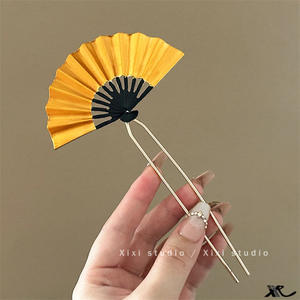 Classique chinois ventilateur cheveux bâton Hanfu accessoires pour femmes élégant en forme d'éventail épingle à cheveux décoration cheveux bijoux pour femmes - Product Image 2