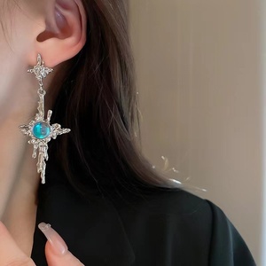 Pendientes Colgantes <span class=keywords><strong>de</strong></span> <span class=keywords><strong>Piedra</strong></span> Lunar con Cruz <span class=keywords><strong>de</strong></span> Metal Líquido Irregular <span class=keywords><strong>para</strong></span> Mujer y Niña, Joyería <span class=keywords><strong>de</strong></span> Cristales en Forma <span class=keywords><strong>de</strong></span> Gota - Product Image 2