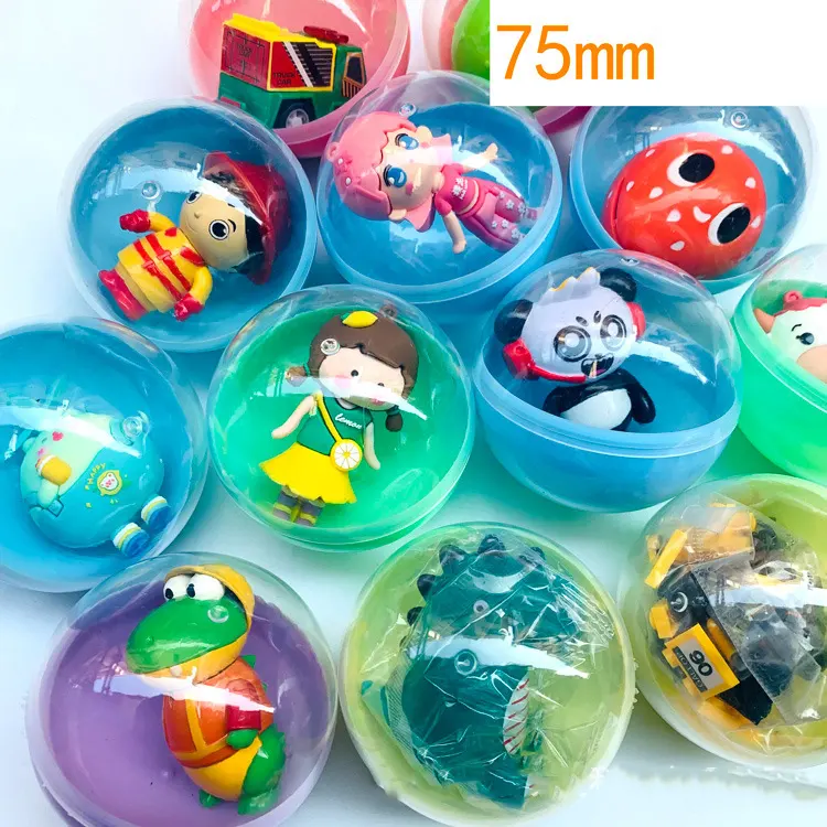 Manufacture Wholesale 75mm Surprise Egg Toy For Vending Capsule Mini Animals Designs TPR Material Stikeez Figure Toys OEM ODM