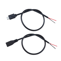 Câble de données personnalisé haute vitesse 2 cœurs 4 fils Micro USB 10cm 20cm PVC ouvert câble d'extrémité nue pour ordinateur fort universel 3A charge rapide