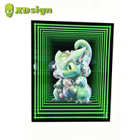 Enseigne publicitaire spectaculaire personnalisée XDSign en aluminium rectangulaire avec éclairage LED, enseigne 3D multicouche à effet miroir infini, certifiée IP68 CE