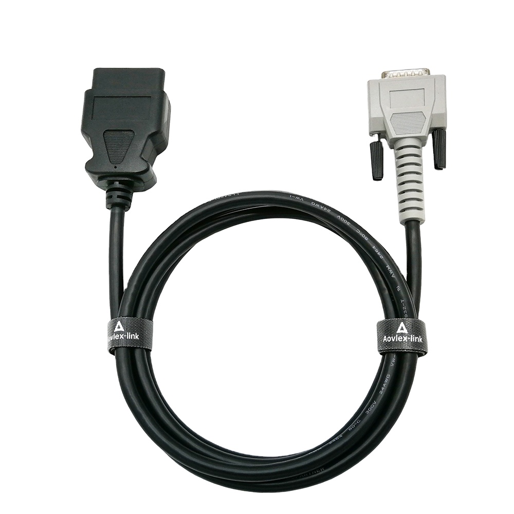 OBD2 16ピン男性-D-サブ15ピン男性ケーブルスキャナーツールOBD診断