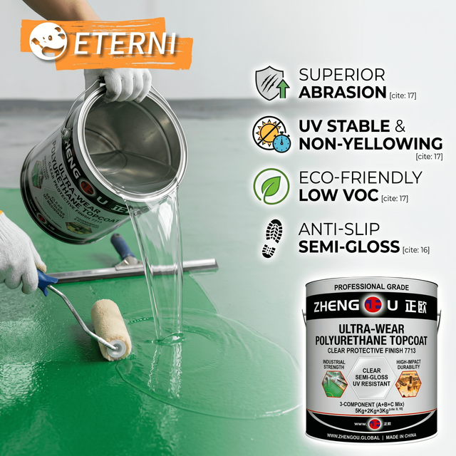 ETERNI Heavy Duty Ultra Wear Resistant Polyurethane Floor Coating Anti Slip UV Stable PU Topcoat for Industrial Commercial Use