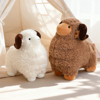 Peluches personnalisées en gros de moutons à grandes cornes, jouets en peluche animaux, fabricant direct