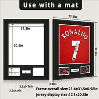 Grande vitrine de cintre en acrylique 98% Protection UV Boîte d'ombre en verre verrouillable pour maillots de football Baseball Basketball-Fleur
