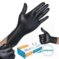 BG29 Diamond grip 8 mil ménage 1000 pvc examen sans nitrile nitrile vinyle mélange gants noirs jetables nitrile gants