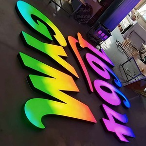 Insegna Aziendale Personalizzata con Effetto Dinamico, Lettere RGB in Acciaio Inox Resistenti alle Intemperie - Product Image 4