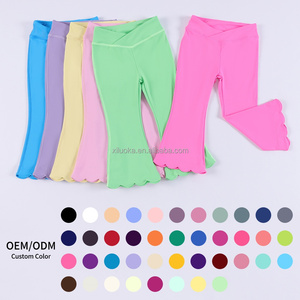 Marque privée personnalisée, pantalon de <span class=keywords><strong>sport</strong></span> pour filles, pantalon évasé de yoga, ourlet festonné, vêtements de <span class=keywords><strong>sport</strong></span>, leggings de <span class=keywords><strong>sport</strong></span> - Product Image 2