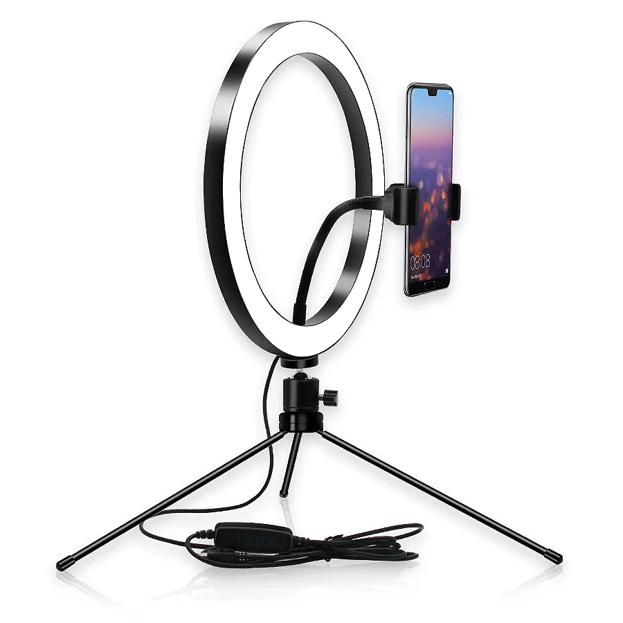 READY TO SHIP 10" Desktop Selfie Ring Light With Tripod