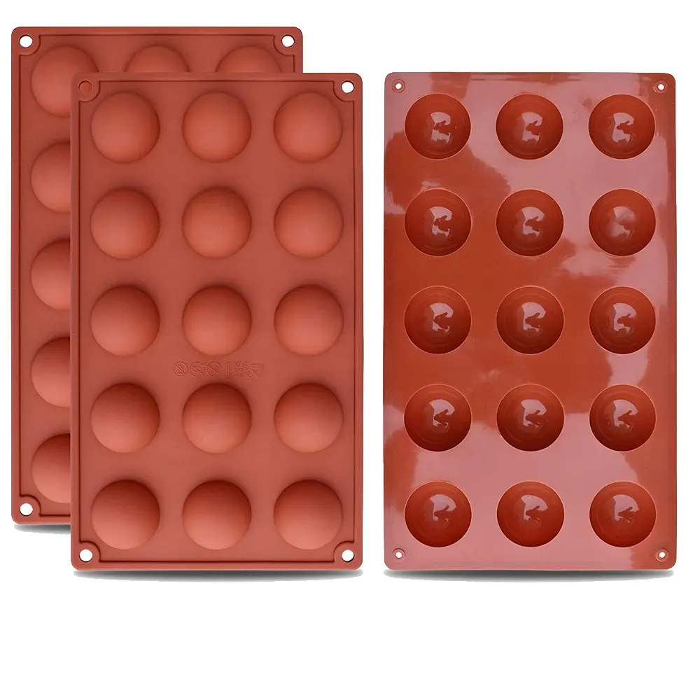 15 cavity semi sphere Holes Small Half Round Baking Silicone Mold For Chocolate, Cake, Jelly, Pudding, Handmade Soap