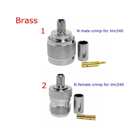 Connecteur coaxial RF de type N mâle et femelle en laiton pour câbles RG58, LMR195, RG223, LMR240, H-155, RG8X, RG59, LMR300, 5D-FB, LMR400