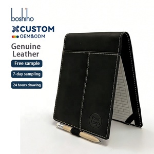 Porte-cartes de score de golf en cuir véritable personnalisé, directement de l'usine, avec suivi des statistiques et couverture de carnet de parcours, avec porte-crayon - Product Image 1