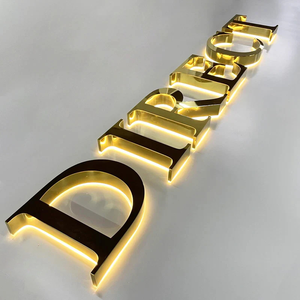 Insegne 3D Personalizzate in Acciaio Inox Retroilluminate <span class=keywords><strong>per</strong></span> Esterni Impermeabili con LED, Logo Aziendale Illuminato, Lettere Luminose <span class=keywords><strong>per</strong></span> Decorazione Murale Ufficio - Product Image 1