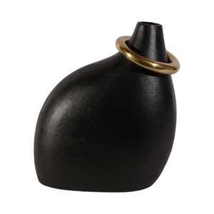 Vaso ad anello scultoreo asimmetrico, moderno vaso per fiori in metallo per soggiorno, camera da letto, ufficio, decorazione per la casa - Product Image 1