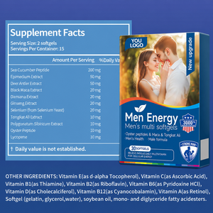 Multivitamínico Natural para Hombres, Cápsulas Blandas Energéticas con Péptidos de Ostra, Maca, Tongkat Ali, Ginseng 3000mg, Fórmula Diaria para la Vitalidad Masculina, 30 Unidades - Product Image 4