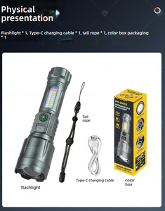 Senter <span class=keywords><strong>Laser</strong></span> putih portabel 1000m, lampu kerja teleskopik Zoom tahan air dengan LED, dapat diisi ulang daya, senter taktis COB - Product Image 2