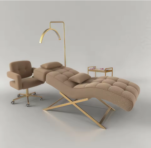 Cama de Lujo Rosa de Algodón Curvada para Pestañas, Cama de Masaje y Cuidado Facial, Mueble de Salón para Pestañas - Product Image 5