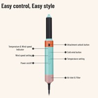 Sèche-cheveux de voyage 6-en-1 multi-styler, boucleur automatique, lisseur, moteur BLDC, ionique, usage hôtelier, conception personnalisée, sans pression, faible MOQ