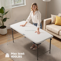 Robuster Klappbarer Bi-Fold-Tisch (3-stufige Höhenverstellung) Tragbarer Kunststofftisch