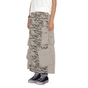 Jupe cargo d'été en gros, multi-poches, tricotée, patchwork camouflage, silhouette droite, style workwear - Product Image 2