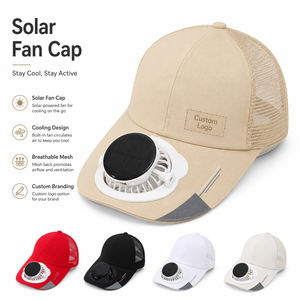 Custom Cooling Cap Rechargeable Solar Fan Hat Adjustable Baseball Cap With Ventilation Fan Outdoor Sports Giveaway Gift - Product Image 1