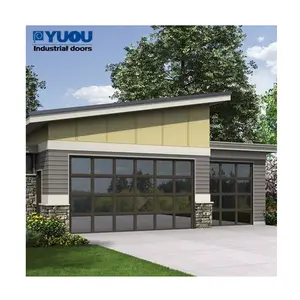 Villa esterno fornitore dorato in alluminio vetro pieno vista porta Garage porte basculanti sezionali