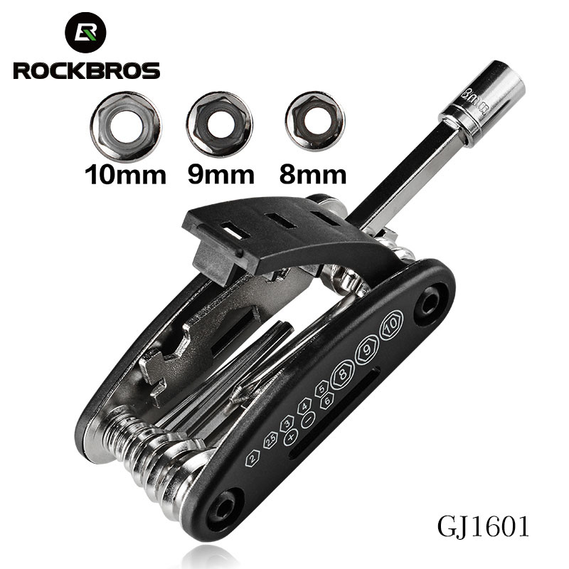 ROCKBROS оптовая продажа 16 в 1 карманный мини портативный инструмент для велосипеда многофункциональные инструменты для велосипеда многофункциональный инструмент для ремонта велосипеда