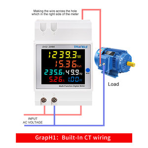 D52-2066 kỹ thuật số năng lượng tần số mét 6in1 AC Màn hình 110V 220V 380V 100A Single phase LCD Volt Amp kWh tần số mét - Product Image 2