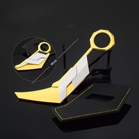Valorante Arme Métallique Modèle Couteau Pliant Jouet pour Enfant Knuckles Autodéfense Qualité Artisanat Violet Or 3D Anniversaire