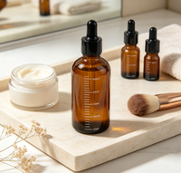 Flacon compte-gouttes en verre ambré dégradé, opaque et résistant à la lumière, pour sérum et lotion (recharge)