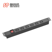 Barre d'alimentation industrielle 19 pouces PDU, multiprise, montage en rack, unité de distribution d'alimentation pour rack de serveur