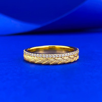 Bague en argent sterling 925 brossé vintage tressé avec zircone taille brillant rond pour femme - Vente en gros