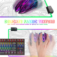 Tapis de souris de jeu LED grand format personnalisé avec contour topographique, RGB XXXL