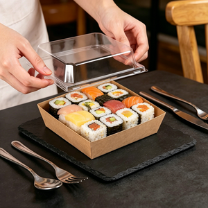 Cajas para Hornear Gruesas Resistentes al Aceite de Grado Alimenticio, Contenedores para Sándwiches y Pasteles con Tapas Transparentes, Cajas de Embalaje para Pastelería con Logotipo Personalizado Imprimible - Product Image 2