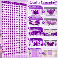 Rideau à franges papillon en feuille métallique, guirlande scintillante pour décorations de fête d'anniversaire, de mariage et de photomaton
