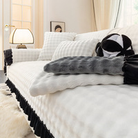 Housse de canapé en chenille à motif jacquard épais et antidérapant pour l'hiver, housse en tissu lavable pour canapés sectionnels