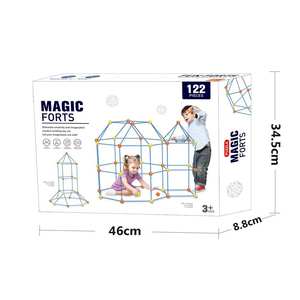 122 pièces kit de construction <span class=keywords><strong>fort</strong></span> enfants kit de construction tente bricolage <span class=keywords><strong>château</strong></span> tunnels tente de jeu <span class=keywords><strong>tour</strong></span> de fusée jouet - Product Image 6