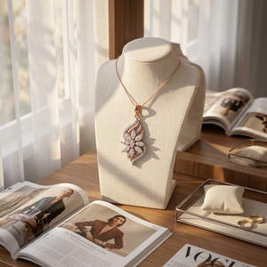 Impresionante Collar con Colgante de Diamante Cultivado en Laboratorio con Diseño Floral, Chapado en Oro, Certificado IGI, Joyería Fina de Lujo para Mujeres y Hombres, Regalo de Cumpleaños - Product Image 5