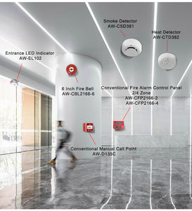 Panel de Sistema de Alarma Contra Incendios Convencional para el Hogar, Versión Francesa, de 2 Cables y 12 Zonas - Product Image 6