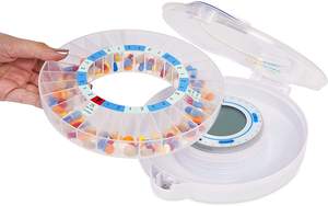 Organisateur de médicaments rond pour 7 jours, organiseur de pilules quotidien avec fonction AM/PM pour usage en clinique et à l'hôpital, version Ble/Wifi/Gsm - Product Image 2