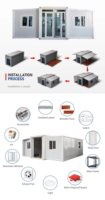 Maison conteneur en acier de luxe pliable et extensible de 20 pieds, villa modulaire préfabriquée portable, 2 à 5 chambres