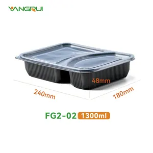 Caja para llevar de grado alimenticio apilable a prueba de fugas Pp 1 2 3 4 5 Compartimiento Contenedor de plástico para alimentos para microondas