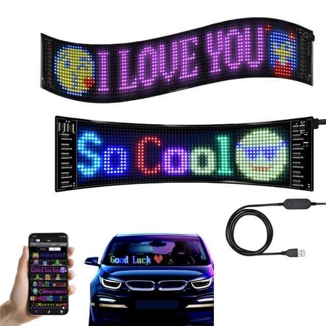 Programmable Led Sign USB Power Led Pixel Panel Scrolling Messages Display Led Sign for Car