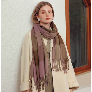 Women Plaid Tassel Scarf Soft Warm Checkered Oversized <b>Shawl</b> <b>Wrap</b> Grid Pattern Fringe Scarf for Ladies Autumn Winter Daily Wear - Product Image 1