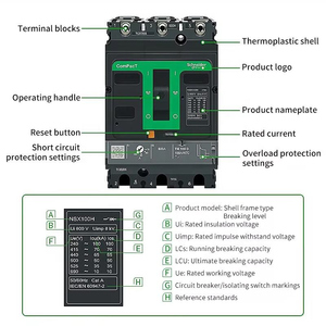 <span class=keywords><strong>Schneider</strong></span> MCCB เบรกเกอร์ NSX630F MIC2.3 3P F LV432876 NSX630N <span class=keywords><strong>C63F32D630</strong></span> MIC2.3 630 3P F LV432893 C63N32D630 630A - Product Image 5
