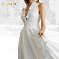 Robe longue sans manches blanche pure, plissée avec nœud, col en V, en dentelle, pour femme et fille, service de conception de vêtements d'été sur mesure en usine