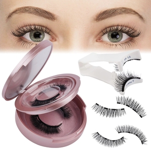 Cils magnétiques faits à la main avec applicateur, aspect naturel, cheveux synthétiques, réutilisables, kit de 4 paires de faux cils, application et retrait faciles - Product Image 5